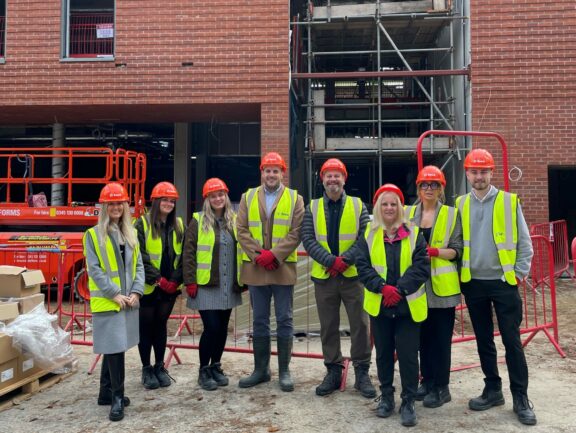 Bridges Estate Agents visit Phyllis Tuckwell Hospice construction site.