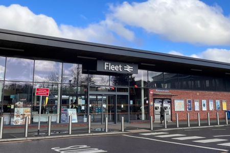 Fleet train station in Hampshire near properties managed by Bridges letting agents